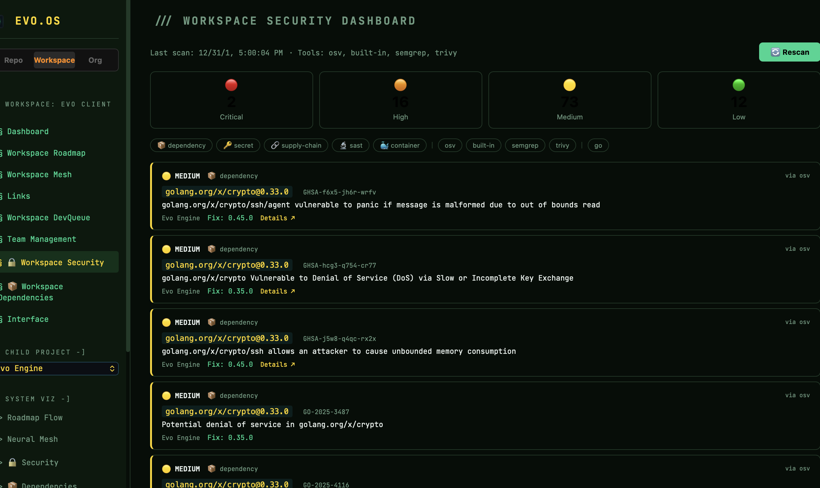 Dependency Dashboard